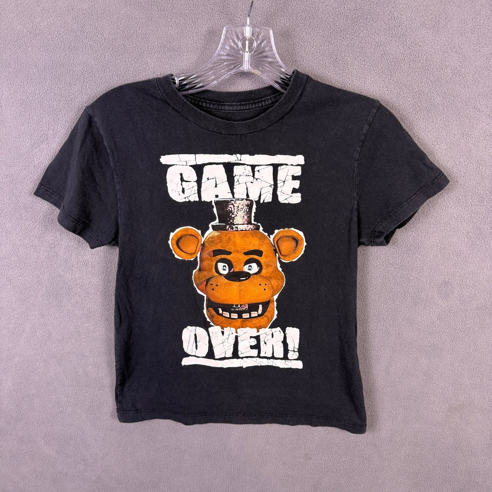 Five Nights at Freddy's Shirt Kids Medium Black Game Over Freddy Fazbear Graphic